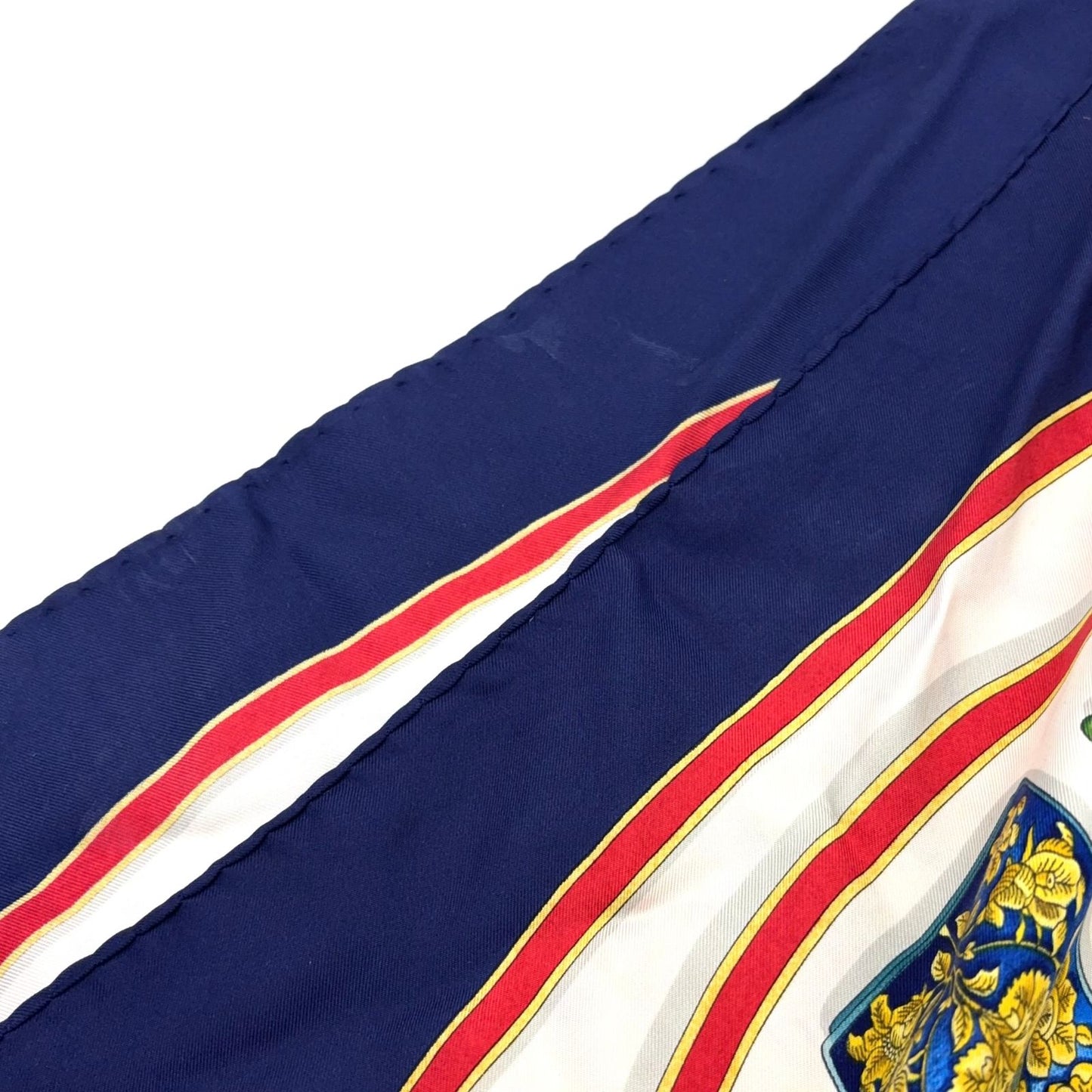 Hermes Carre 90 Perfume Bottle Pattern Silk Navy White Scarf — view 5