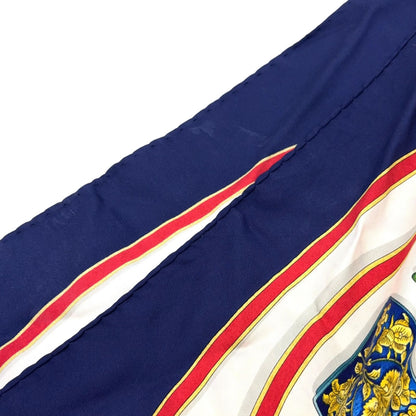 Hermes Carre 90 Perfume Bottle Pattern Silk Navy White Scarf — view 5