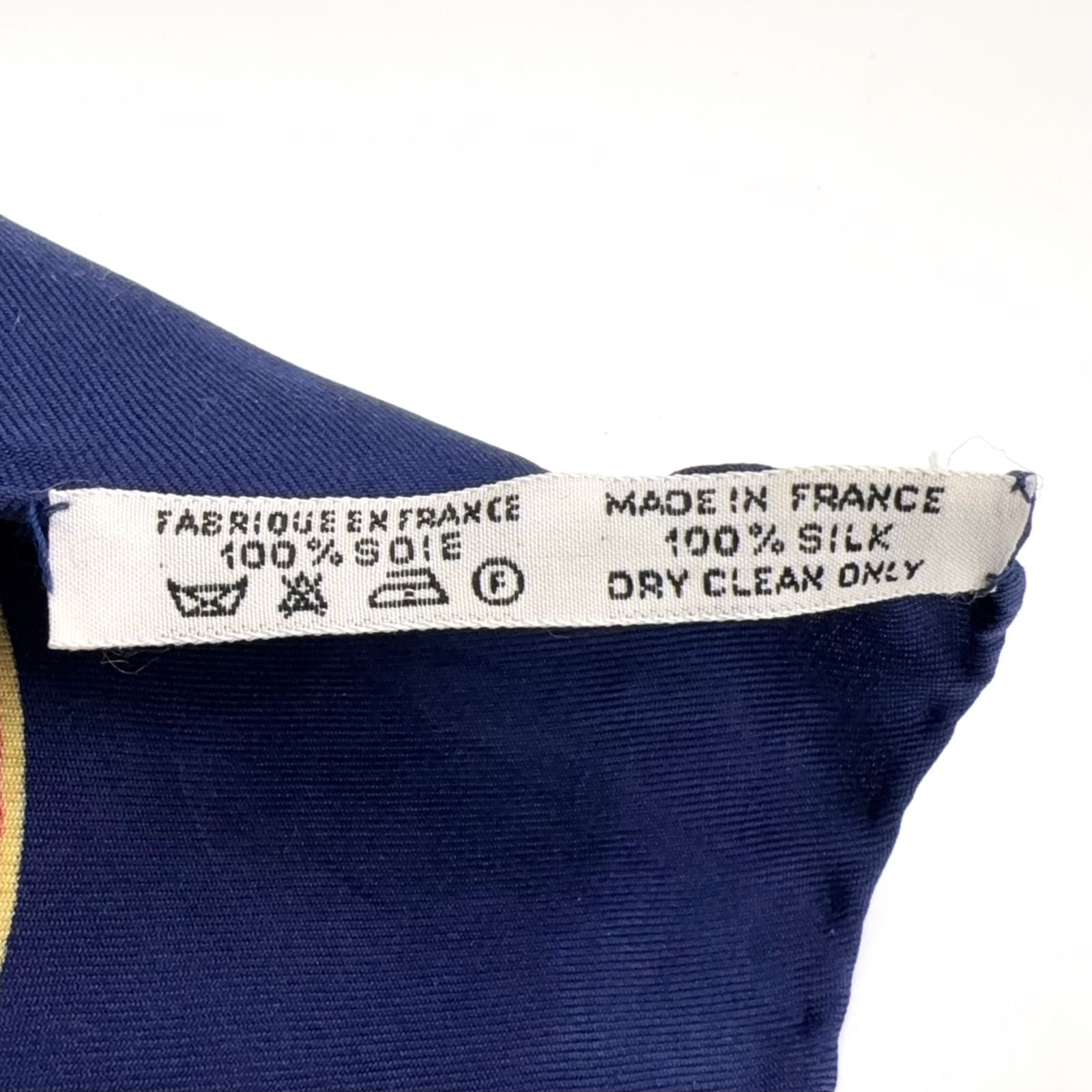 Hermes Carre 90 Perfume Bottle Pattern Silk Navy White Scarf — view 3
