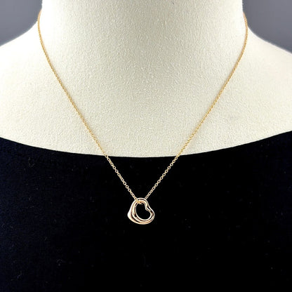 Tiffany & Co Open Heart Necklace PG Pink Gold Pendant — view 3