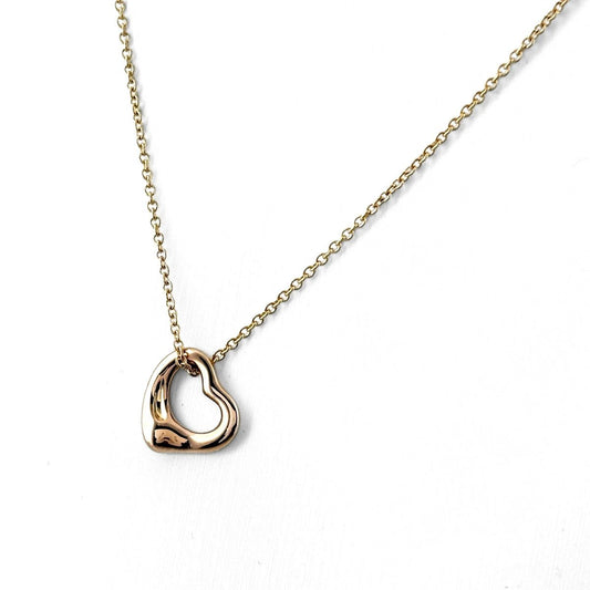 Tiffany & Co Open Heart Necklace PG Pink Gold Pendant