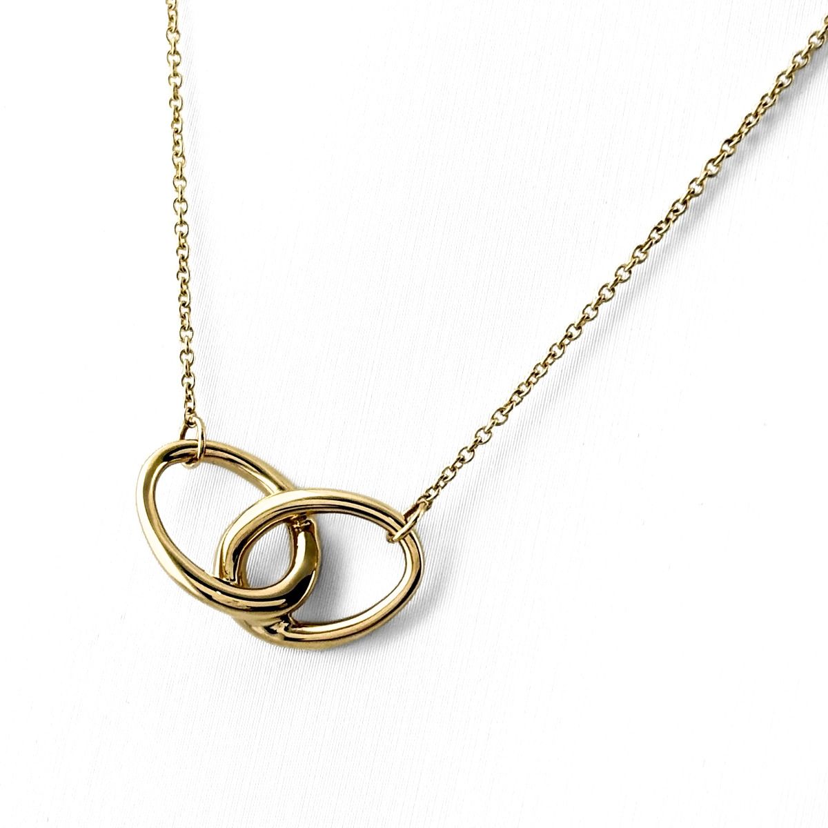 Tiffany & Co Double Loop Necklace YG Yellow Gold Pendant