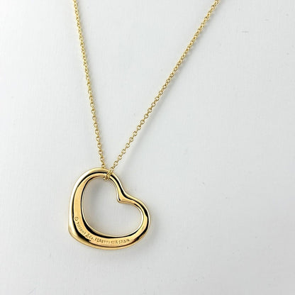 Tiffany & Co Open Heart Necklace YG Yellow Gold Pendant — view 2