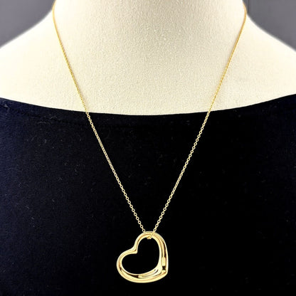 Tiffany & Co Open Heart Necklace YG Yellow Gold Pendant — view 3