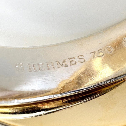 Hermes Interlock Band Ring YG Yellow Gold — view 7