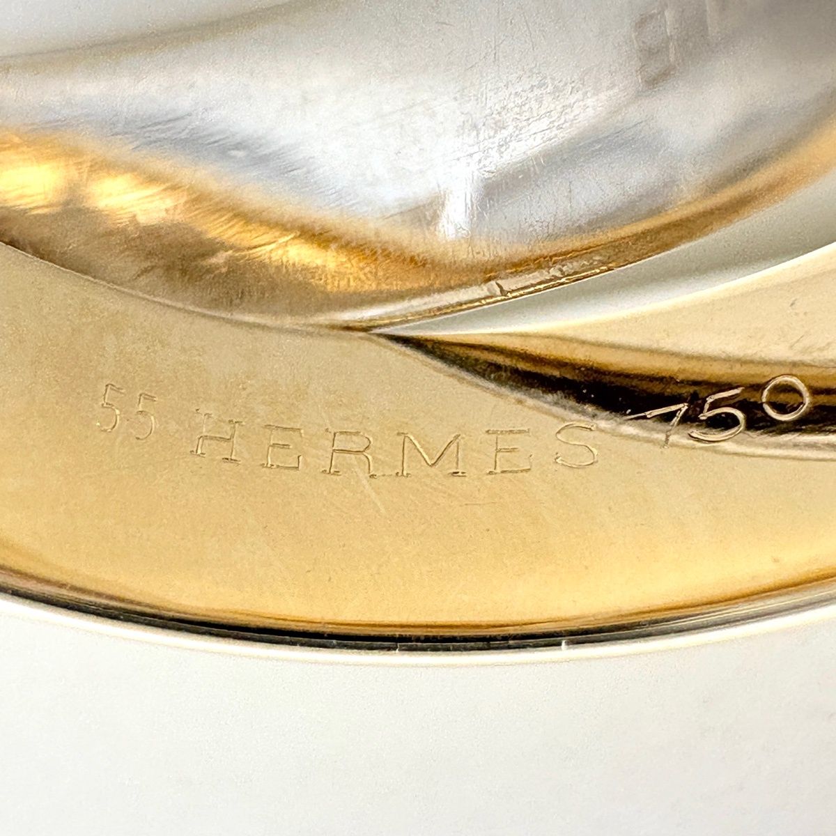 Hermes Interlock Band Ring YG Yellow Gold — view 6