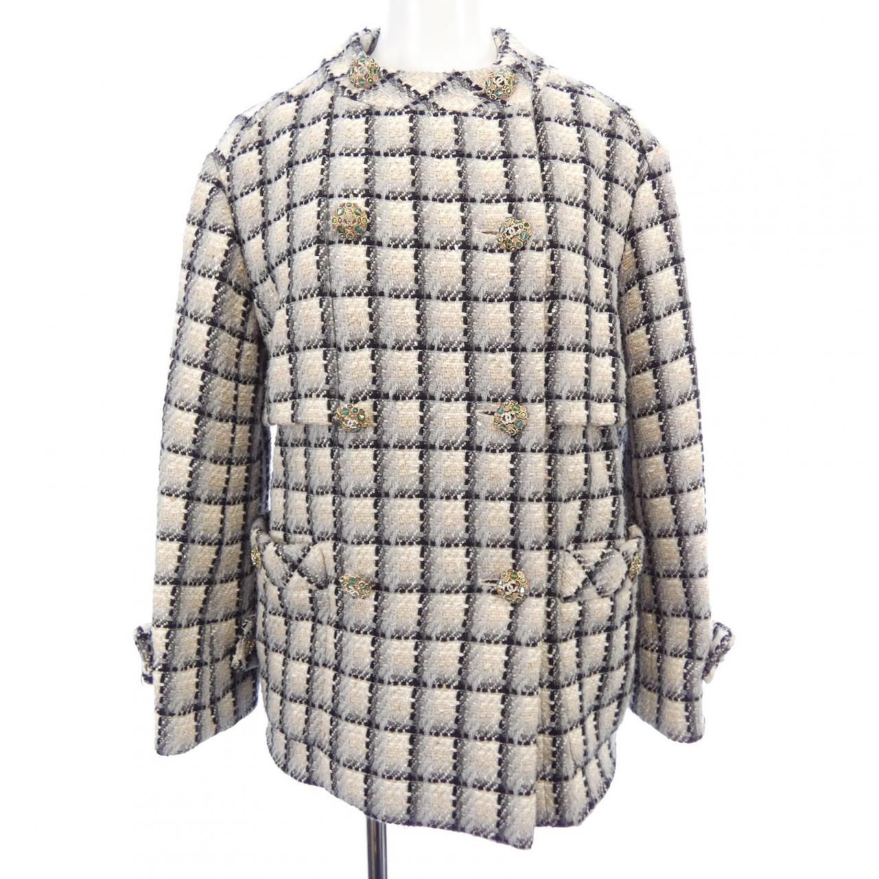 Chanel Collarless Jacket Gray