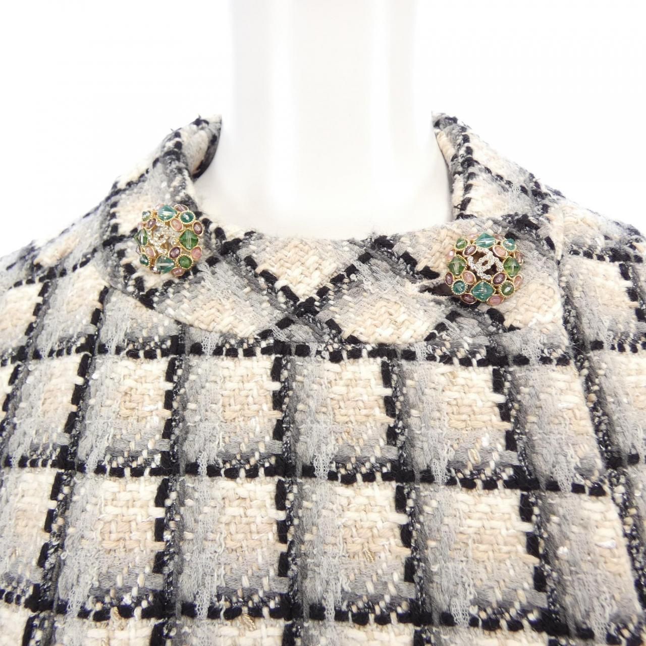 Chanel Collarless Jacket Gray — view 6