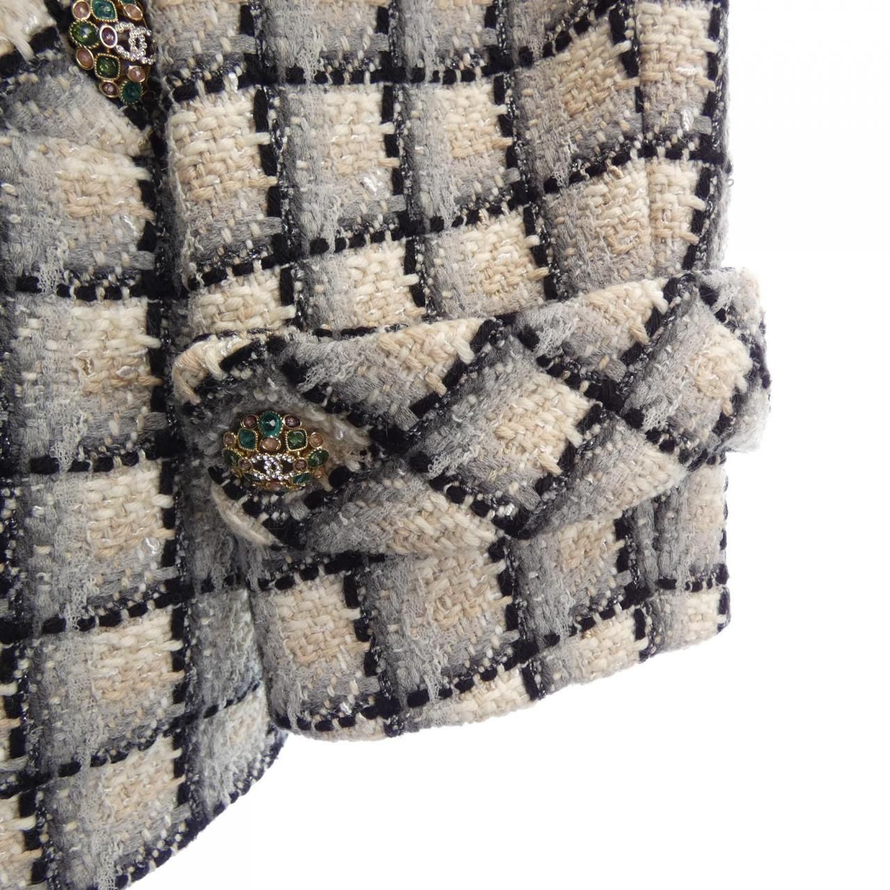 Chanel Collarless Jacket Gray — view 7