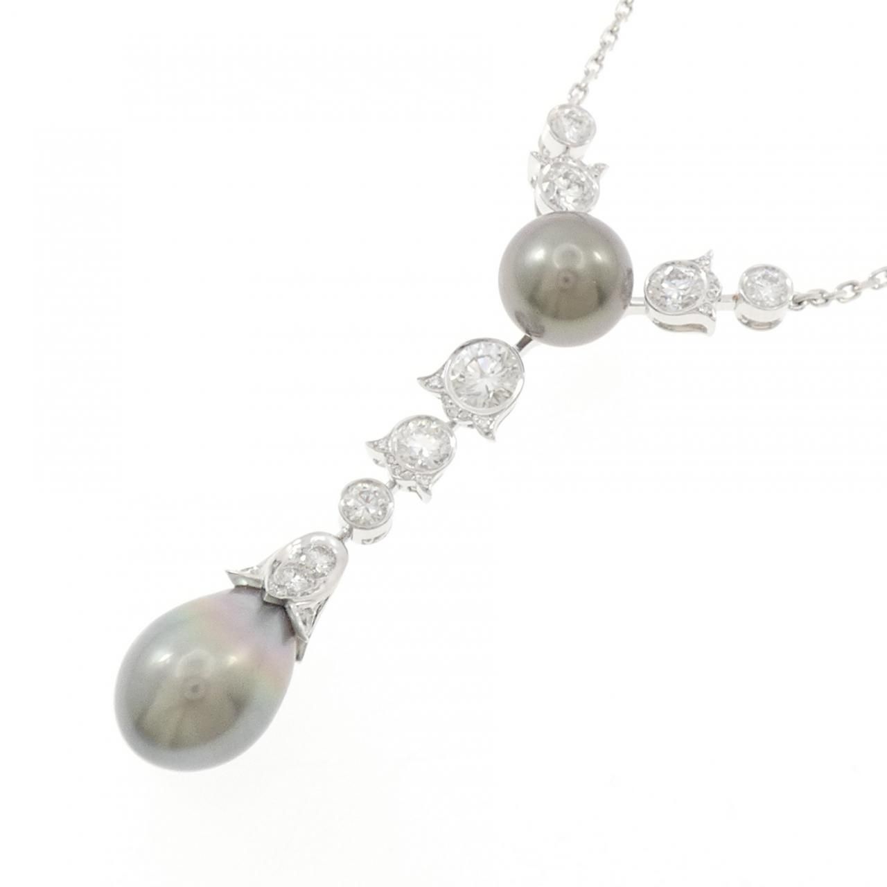 Cartier Drune Black Butterfly Pearl Necklace Ext — view 3