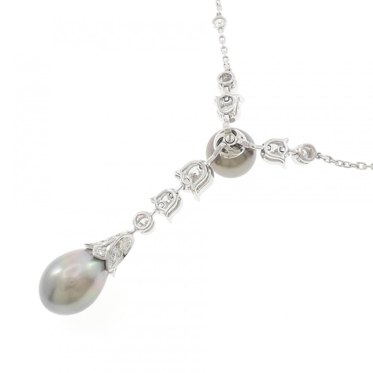 Cartier Drune Black Butterfly Pearl Necklace Ext — view 4