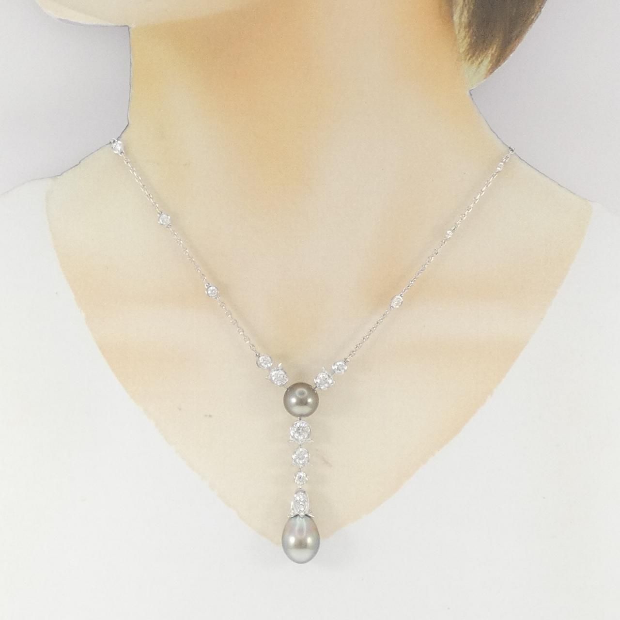 Cartier Drune Black Butterfly Pearl Necklace Ext — view 6
