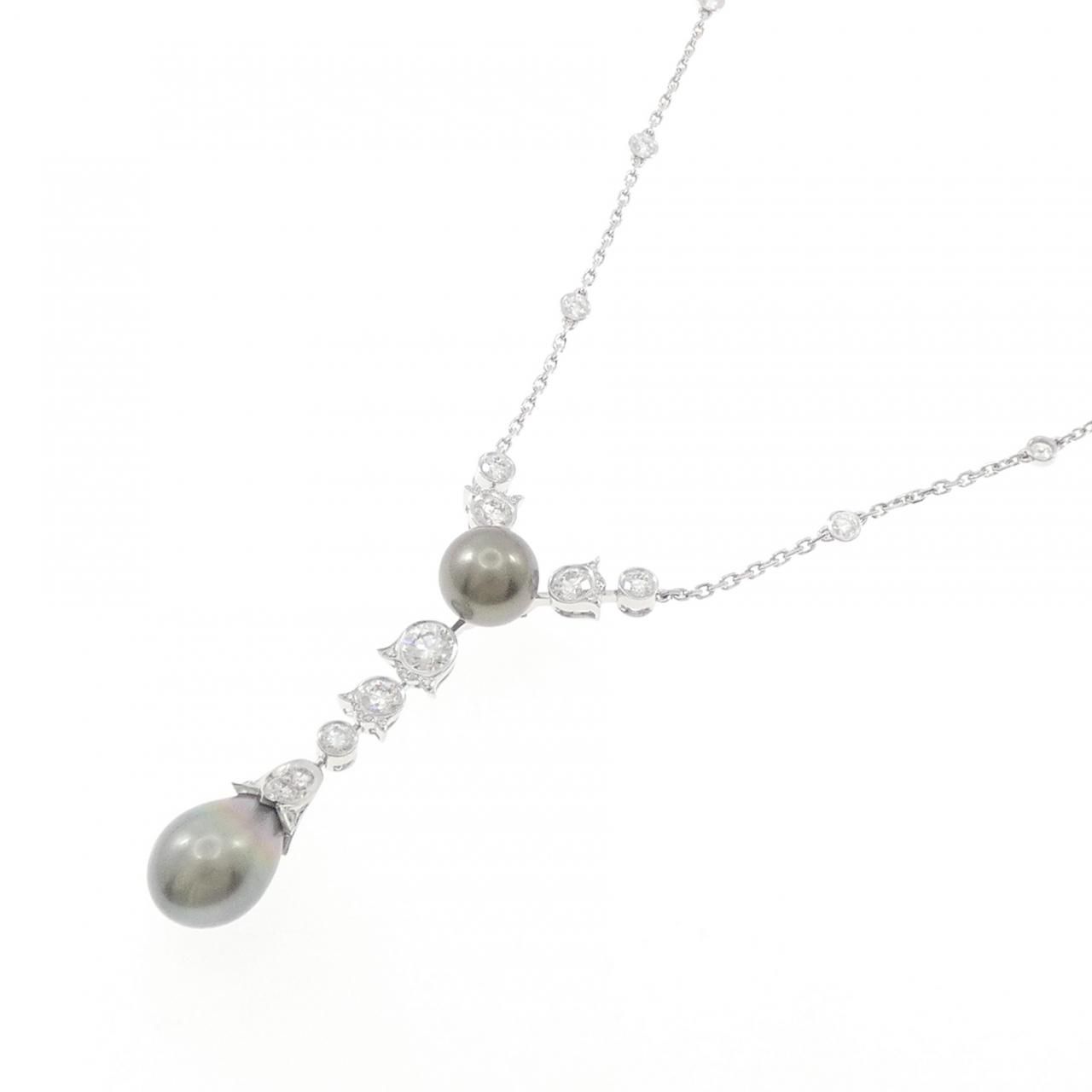 Cartier Drune Black Butterfly Pearl Necklace Ext — view 2