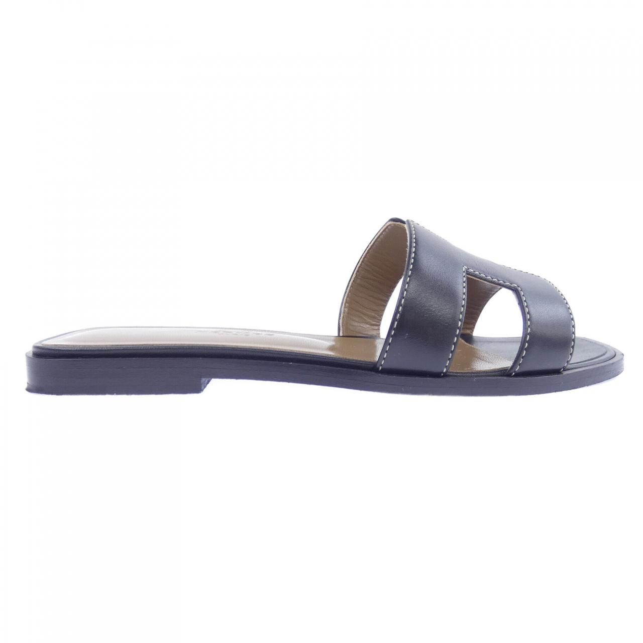 Hermes Oran Sandals Black