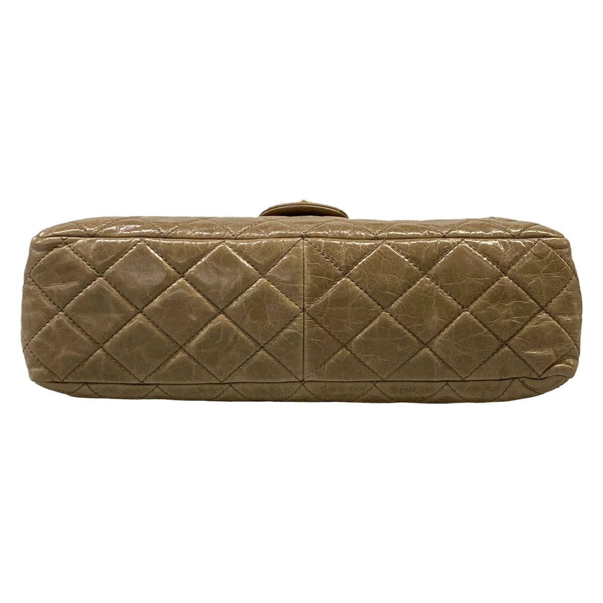 Chanel Shoulder Bag Quilted Beige Vintage Gold 2-Way Flap Chain — view 5