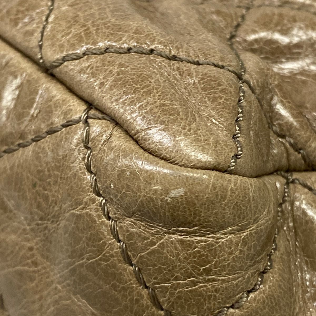 Chanel Shoulder Bag Quilted Beige Vintage Gold 2-Way Flap Chain — view 8