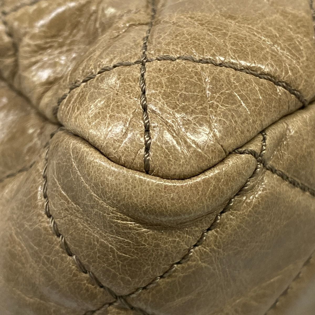 Chanel Shoulder Bag Quilted Beige Vintage Gold 2-Way Flap Chain — view 7