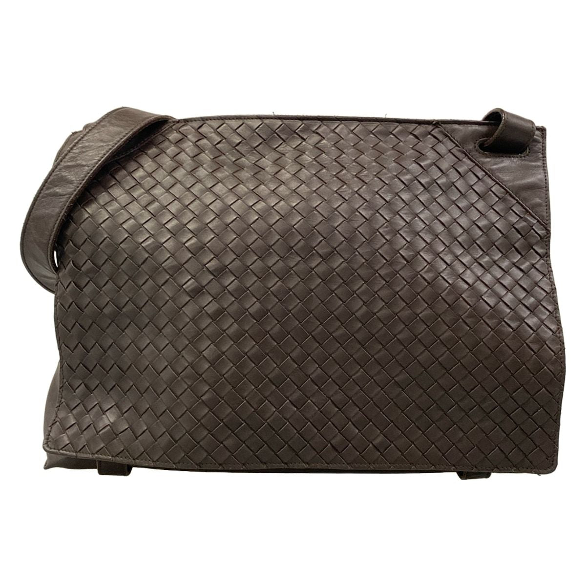 Bottega Veneta Shoulder Bag Intrecciato Dark Brown Leather