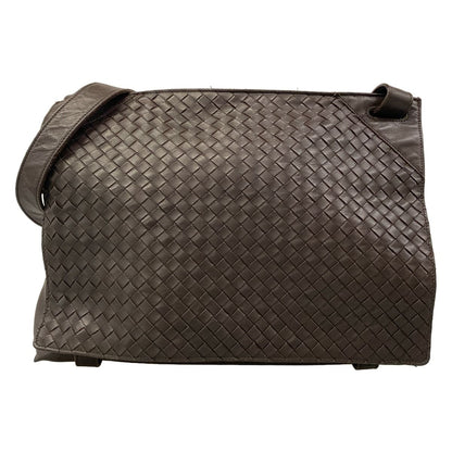 Bottega Veneta Shoulder Bag Intrecciato Dark Brown Leather
