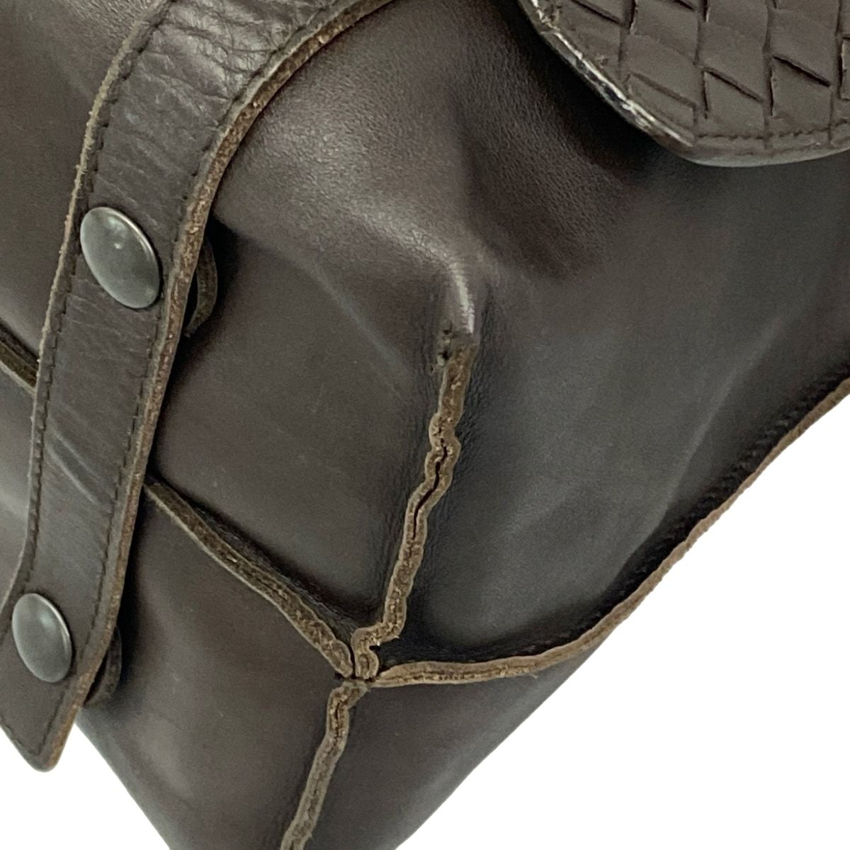 Bottega Veneta Shoulder Bag Intrecciato Dark Brown Leather — view 6