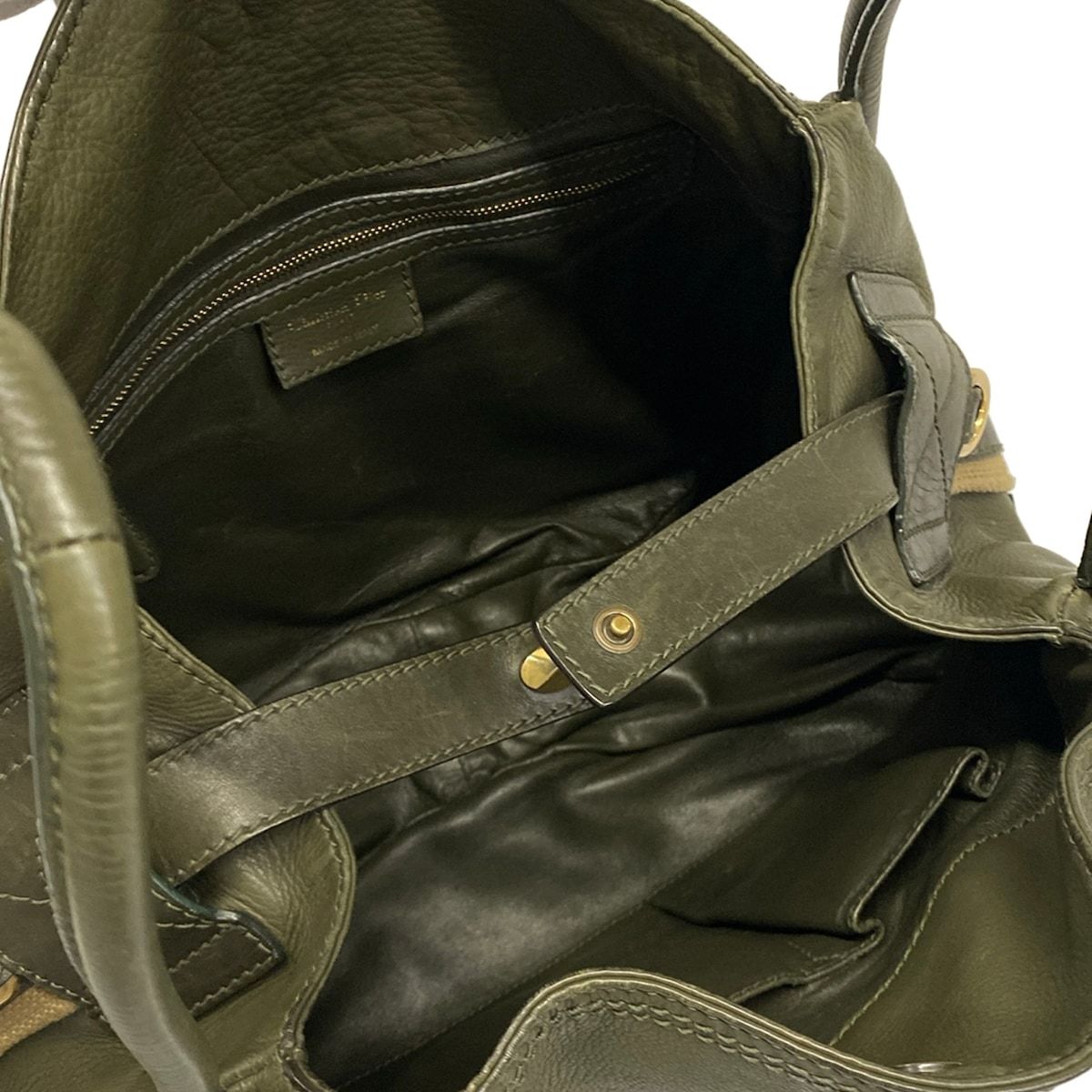 Dior Handbag Khaki Beige Leather — view 7