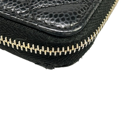 Chanel Coin Case Quilted Black Gold Zip Around — view 5