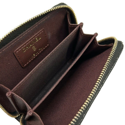 Chanel Coin Case Quilted Black Gold Zip Around — view 3