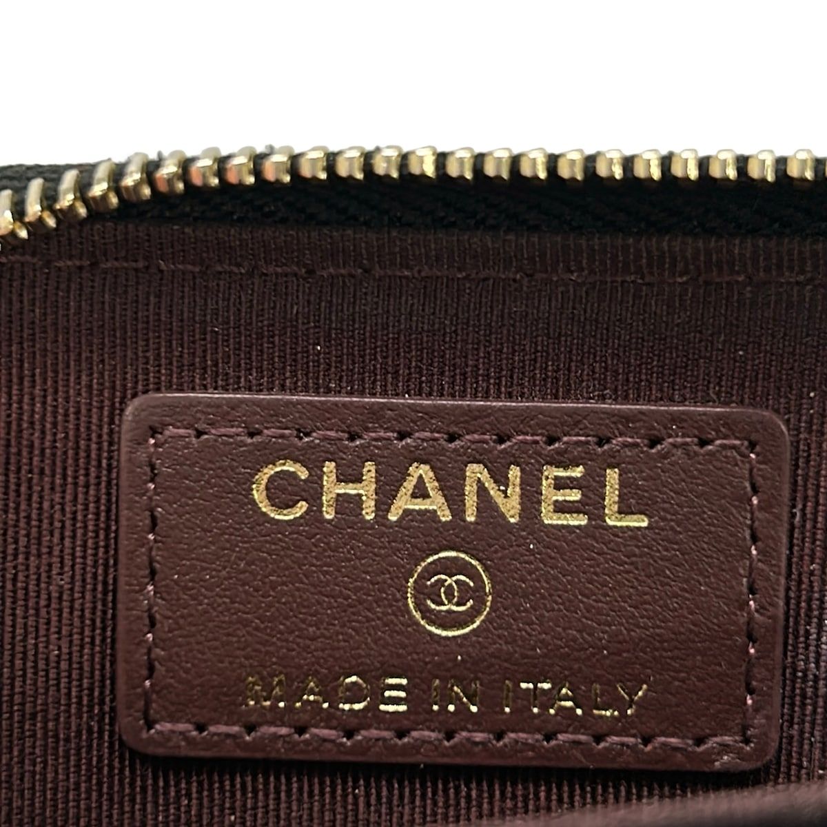Chanel Coin Case Quilted Black Gold Zip Around — view 4