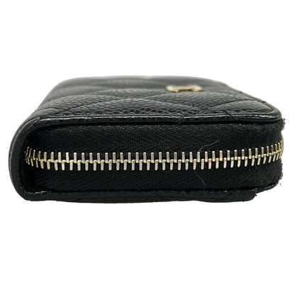Chanel Coin Case Quilted Black Gold Zip Around — view 8