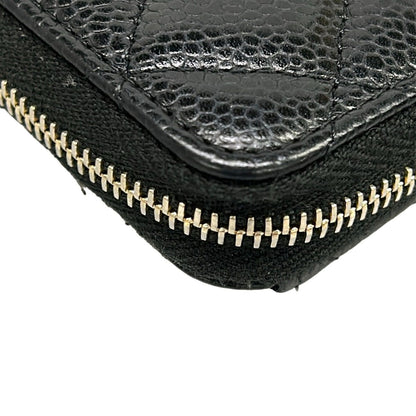 Chanel Coin Case Quilted Black Gold Zip Around — view 6