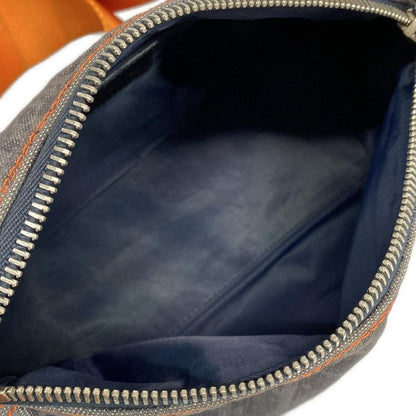 Dior Shoulder Bag Flight Trotter Dark Navy Orange Leather — view 7