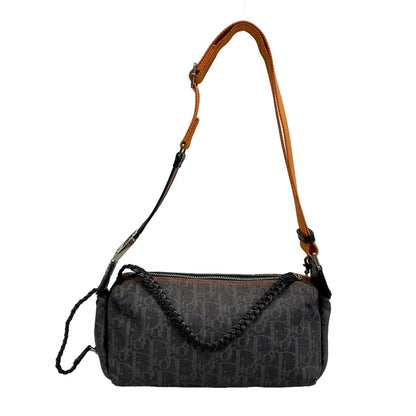 Dior Shoulder Bag Flight Trotter Dark Navy Orange Leather — view 3
