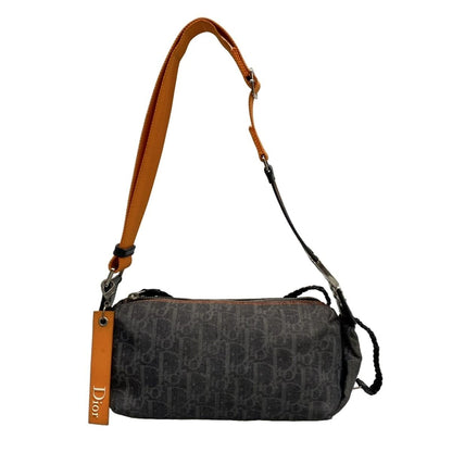Dior Shoulder Bag Flight Trotter Dark Navy Orange Leather