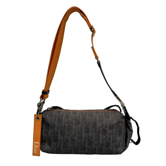 Dior Shoulder Bag Flight Trotter Dark Navy Orange Leather