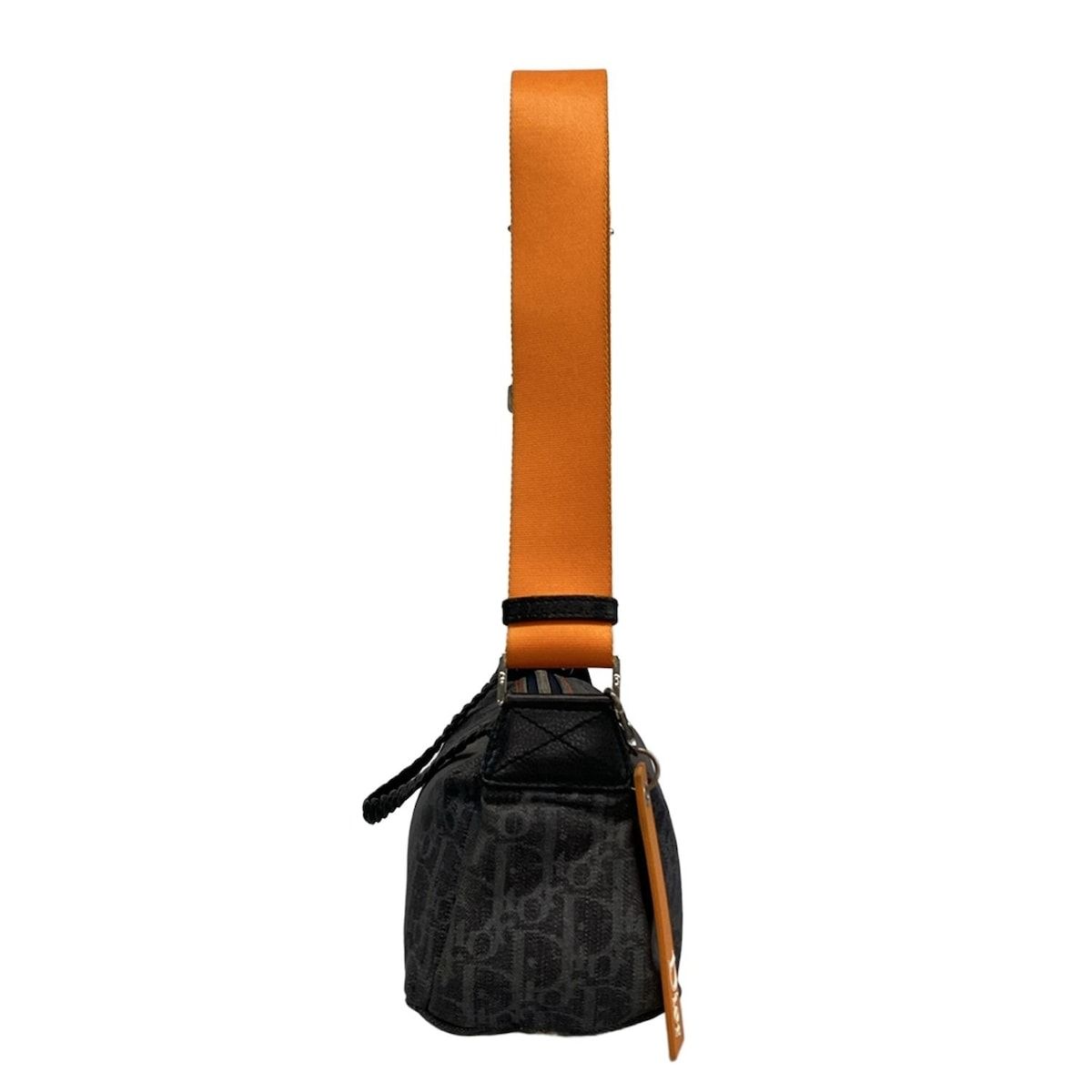 Dior Shoulder Bag Flight Trotter Dark Navy Orange Leather — view 2