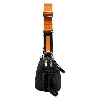 Dior Shoulder Bag Flight Trotter Dark Navy Orange Leather — view 4