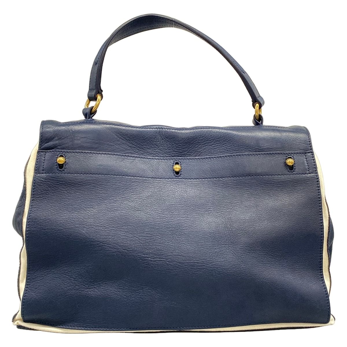 Saint Laurent Yves Handbag Muse to Dark Navy Ivory Leather — view 3