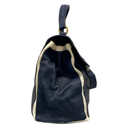 Saint Laurent Yves Handbag Muse to Dark Navy Ivory Leather — view 2