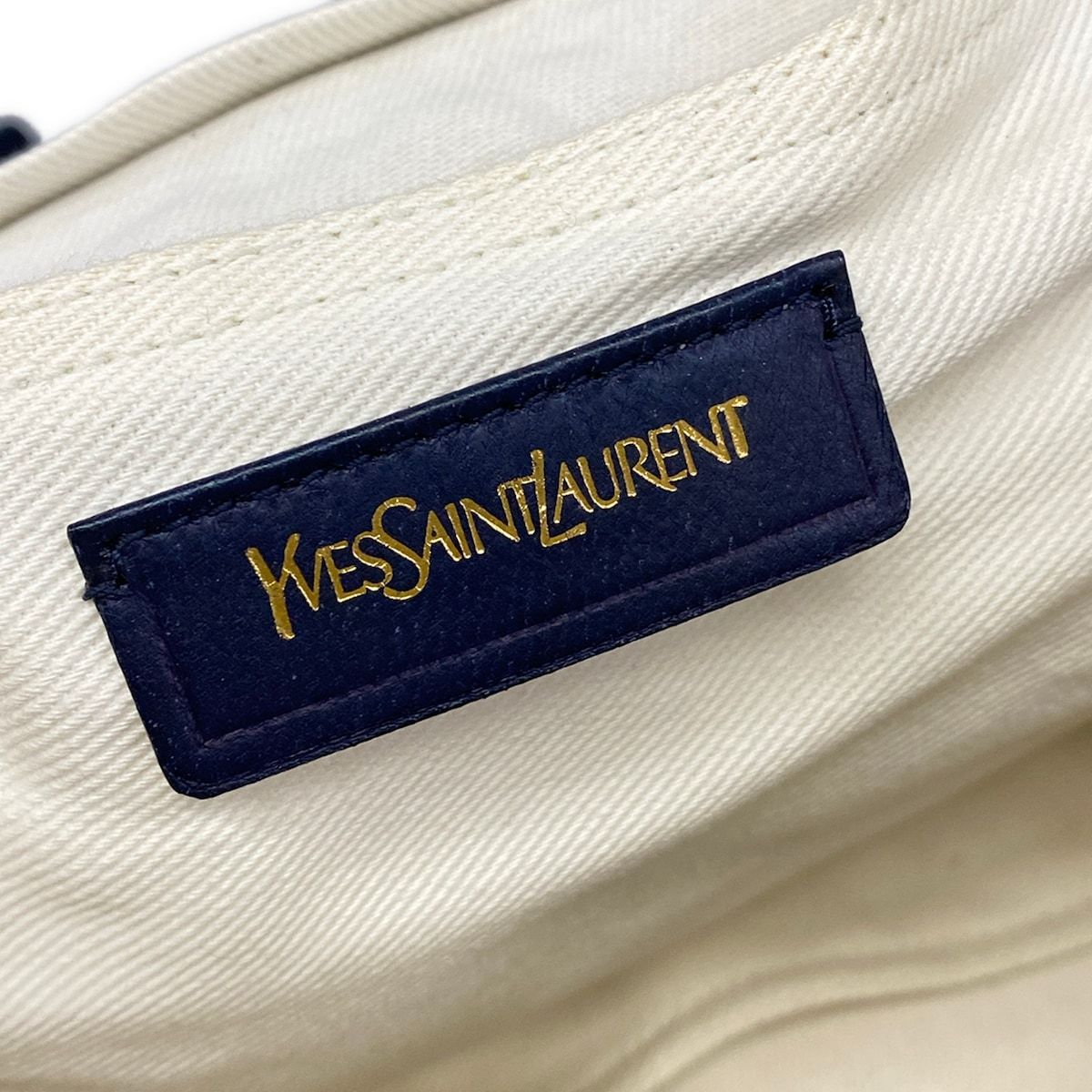 Saint Laurent Yves Handbag Muse to Dark Navy Ivory Leather — view 9