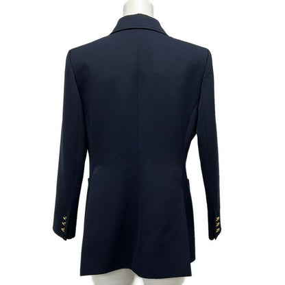 Louis Vuitton Jacket 42 L Dj4 Navy Lining Monogram Pattern Patch Long Sleeve — view 2