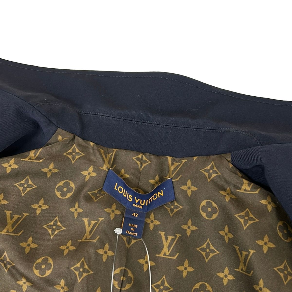 Louis Vuitton Jacket 42 L Dj4 Navy Lining Monogram Pattern Patch Long Sleeve — view 8