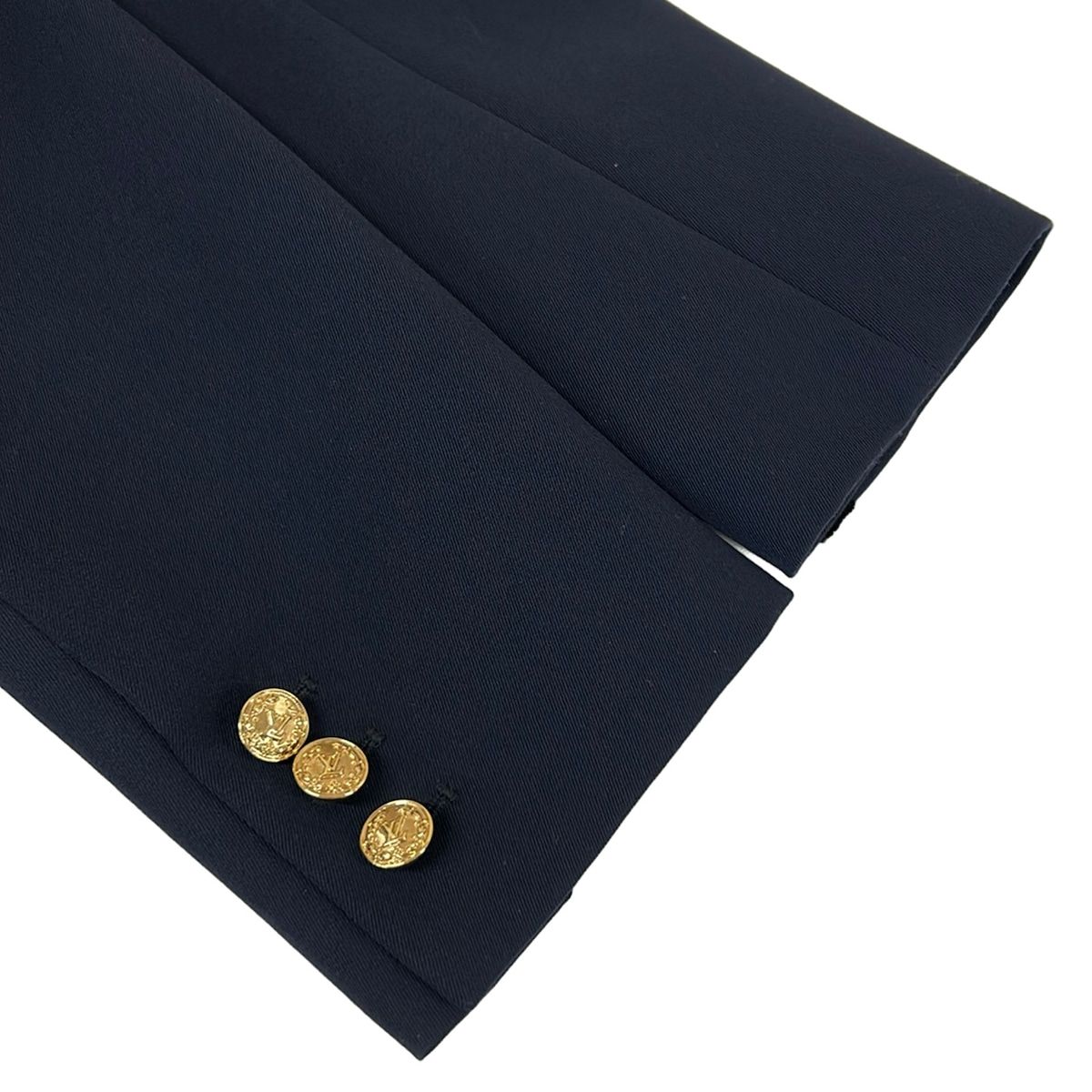 Louis Vuitton Jacket 42 L Dj4 Navy Lining Monogram Pattern Patch Long Sleeve — view 6