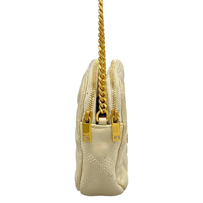 Saint Laurent Paris Shoulder Bag Beige Chain Quilted Leather — view 2