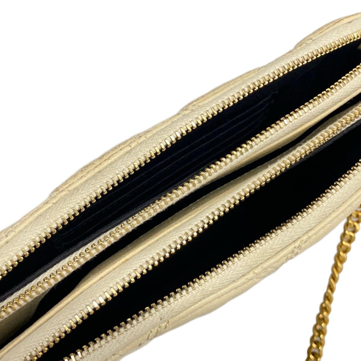 Saint Laurent Paris Shoulder Bag Beige Chain Quilted Leather — view 7