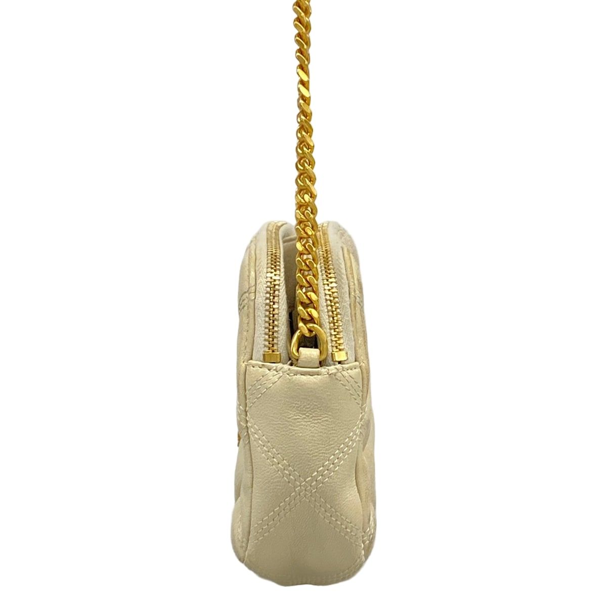 Saint Laurent Paris Shoulder Bag Beige Chain Quilted Leather — view 4