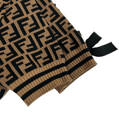 Fendi Dress 38 S Black Brown Zucca Pattern Ribbon Knit — view 6