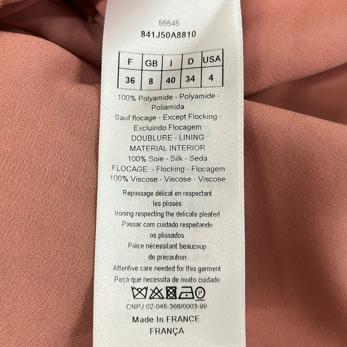 Dior Long Skirt I 40 Pink Tulle Pleats Dot Pattern — view 5