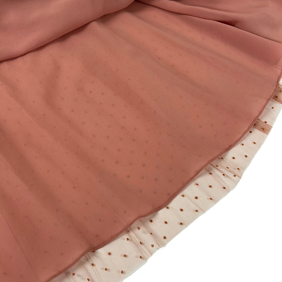 Dior Long Skirt I 40 Pink Tulle Pleats Dot Pattern — view 7