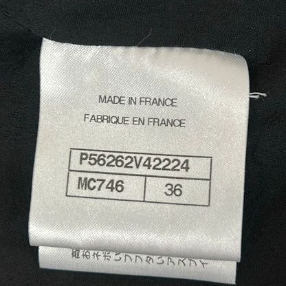 Chanel Jacket 36 S Black Dark Navy Tweed Magic Tape Cotton — view 4