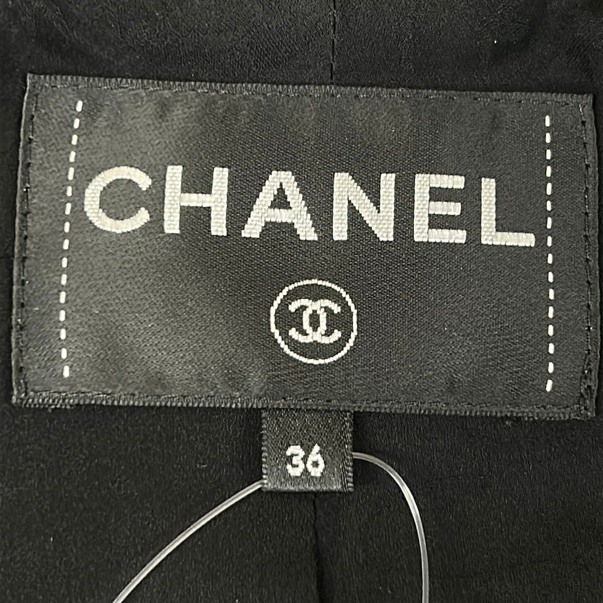 Chanel Jacket 36 S Black Dark Navy Tweed Magic Tape Cotton — view 3